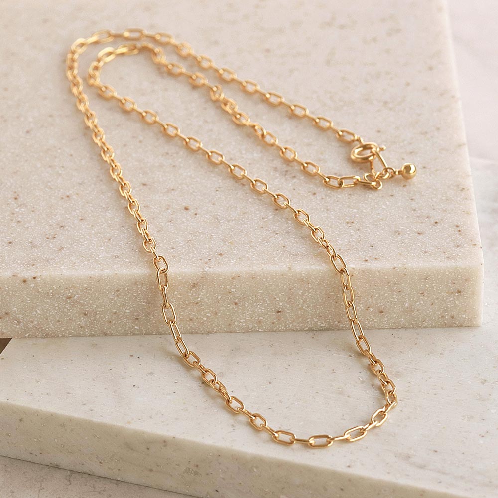 Gold Tone Loose Chain Necklace