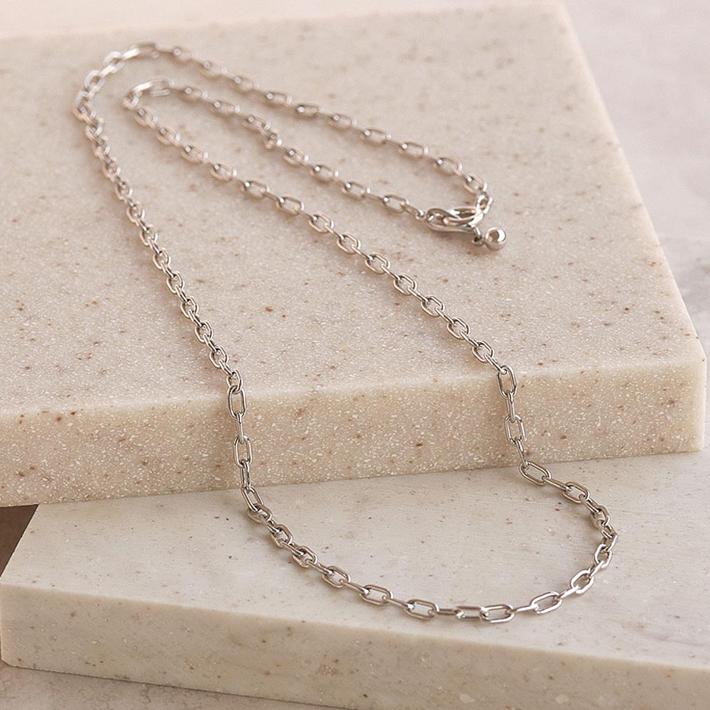 Silver Tone Loose Chain Necklace