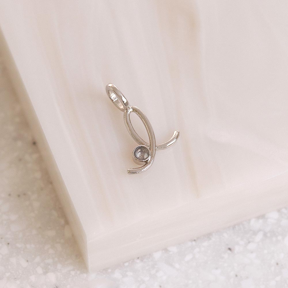 Silver Tone Loop Necklace Charm