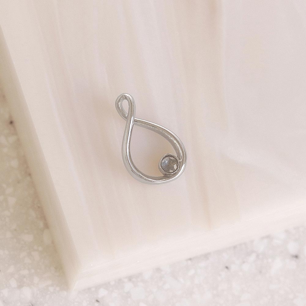 Silver Tone Drop Necklace Charm