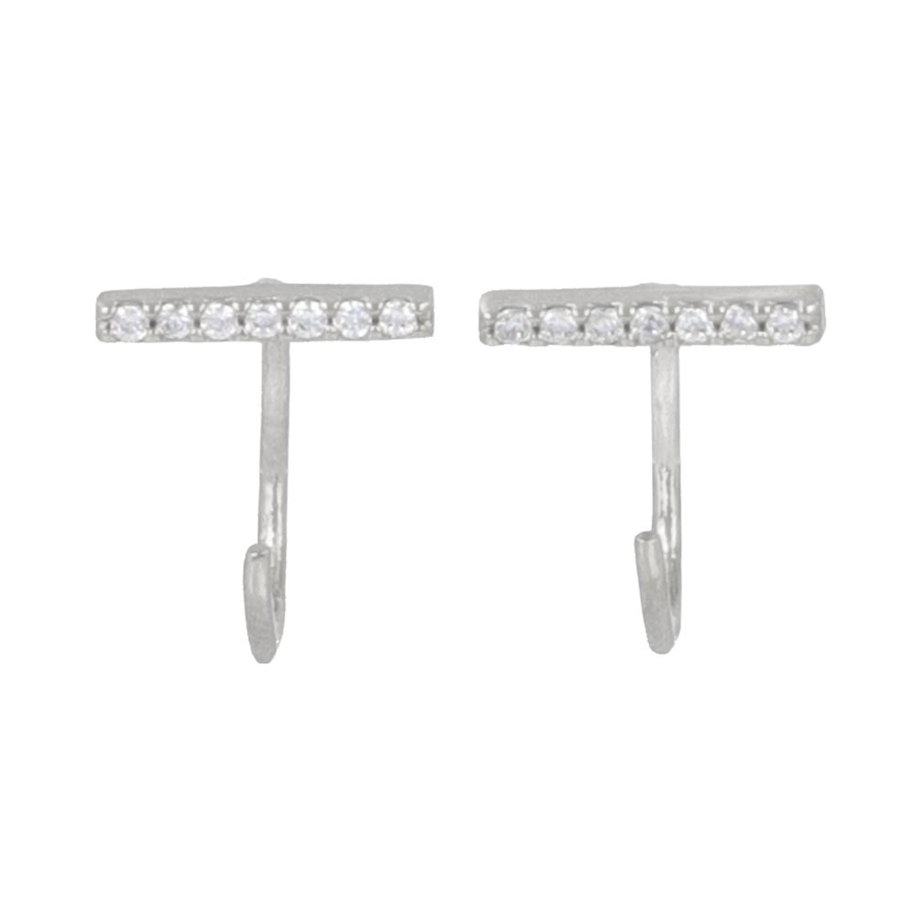 Pave Bar C Earrings