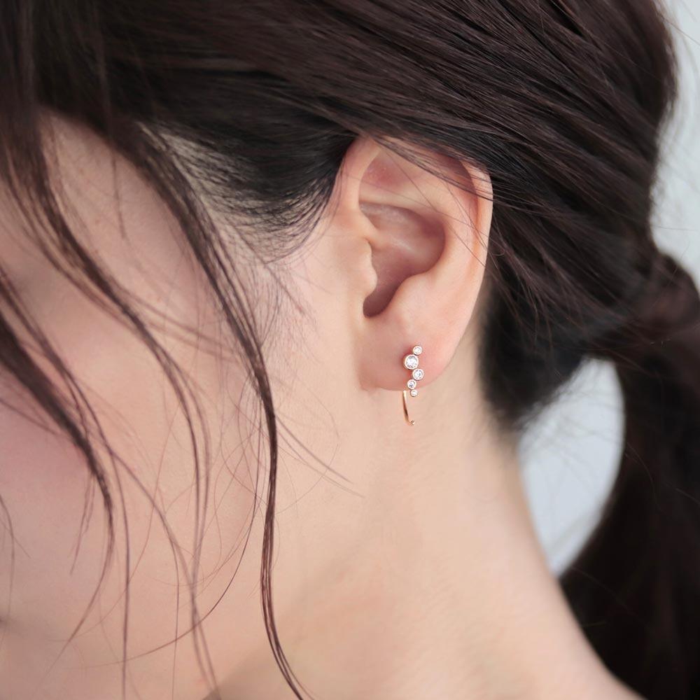 Multi Stone C Earrings