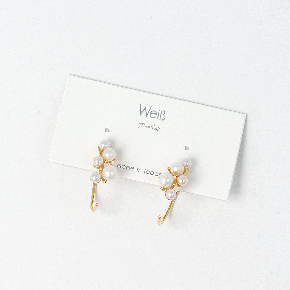 Multi Pearl C Earrings