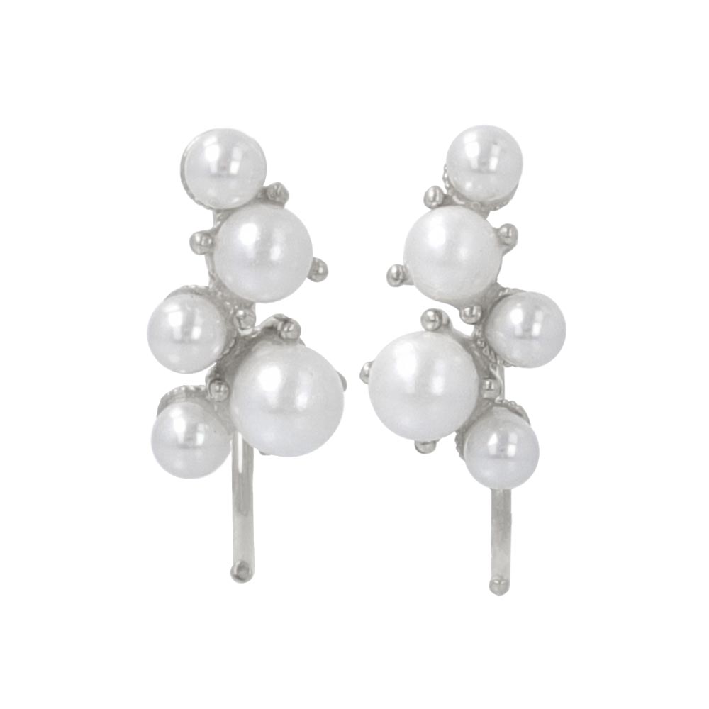 Multi Pearl C Earrings