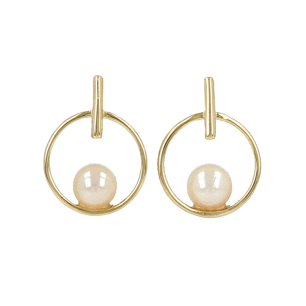Akoya Pearl Circle Earrings