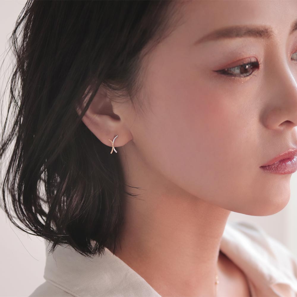 X Shaped Textured Earrings