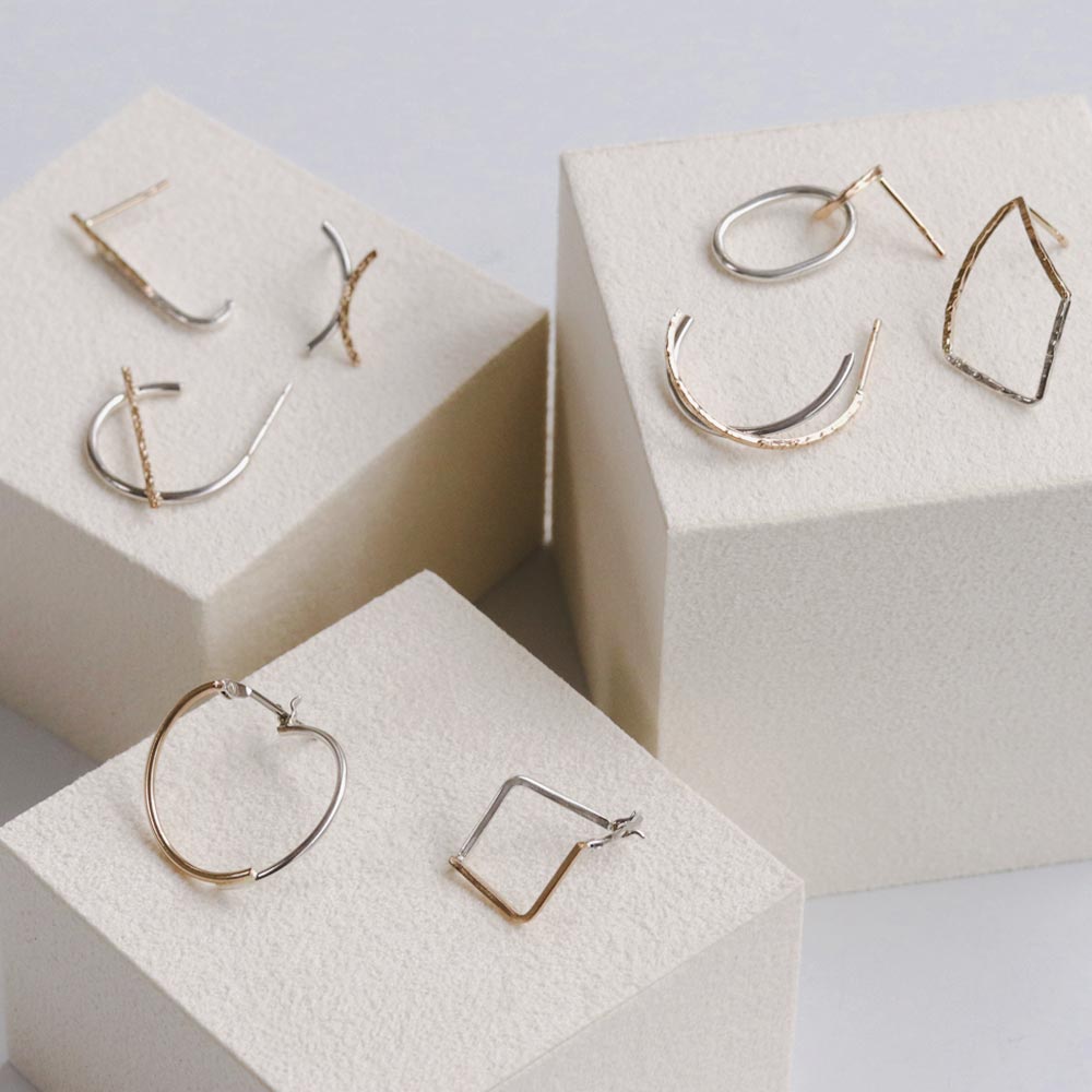 X Shaped Textured Earrings