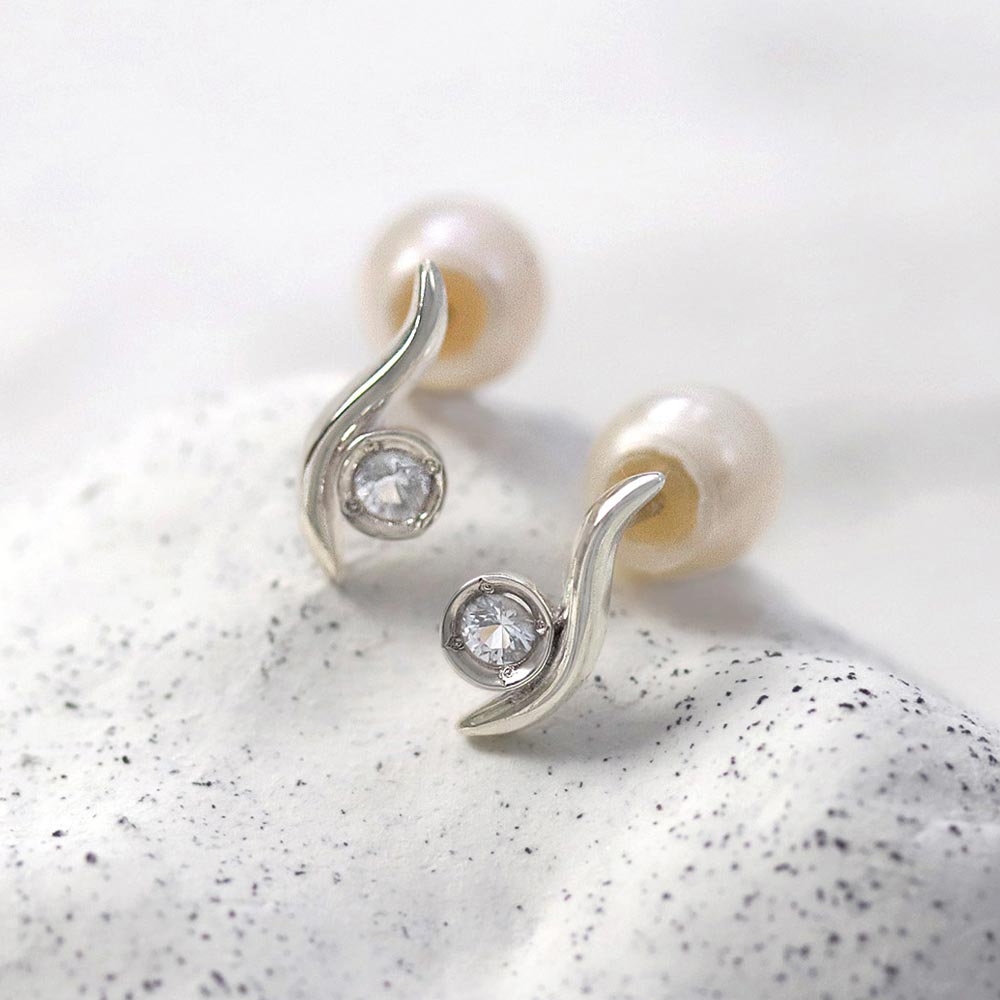 925 Silver White Topaz Earrings - osewaya