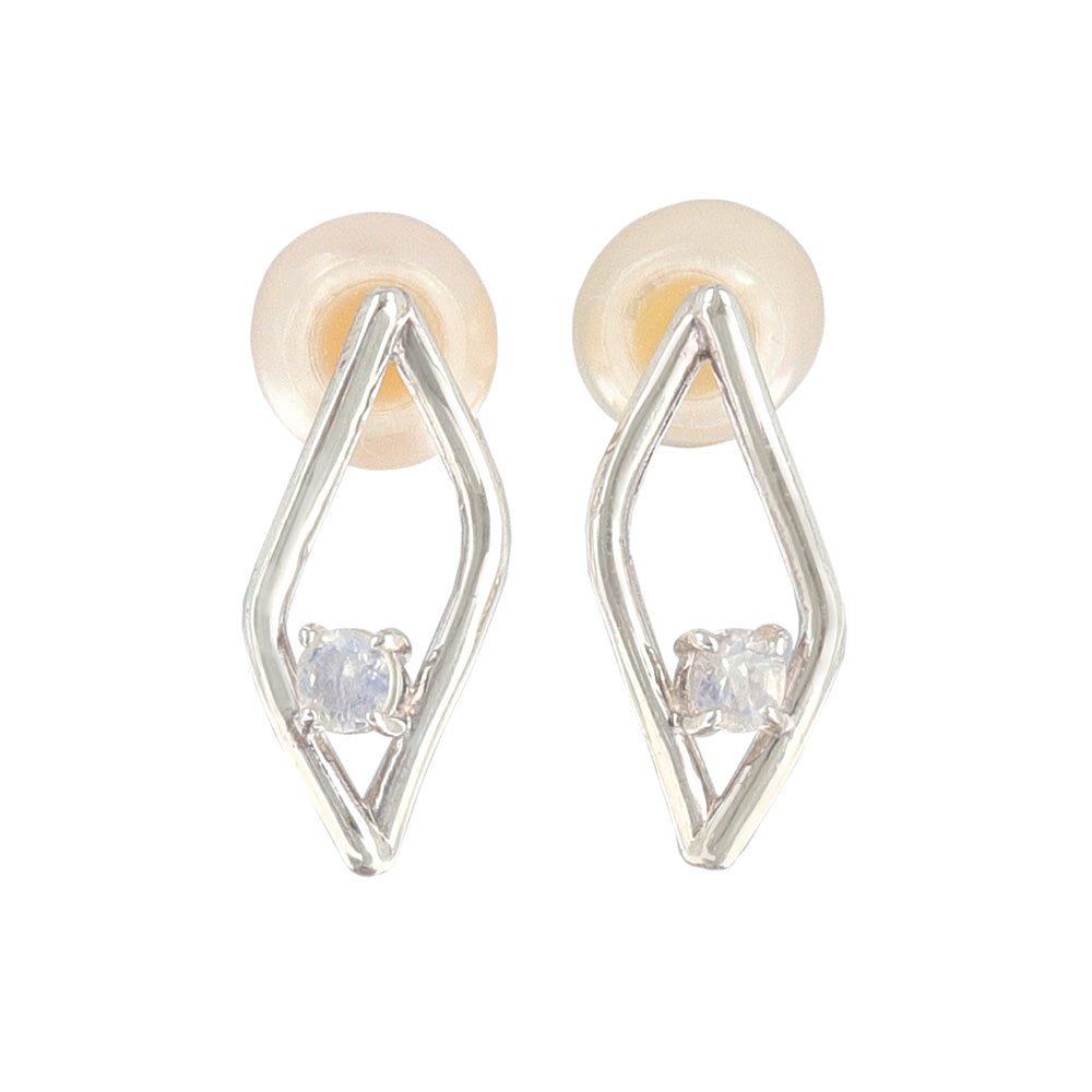 925 Silver  Royal Blue Moonstone Earrings