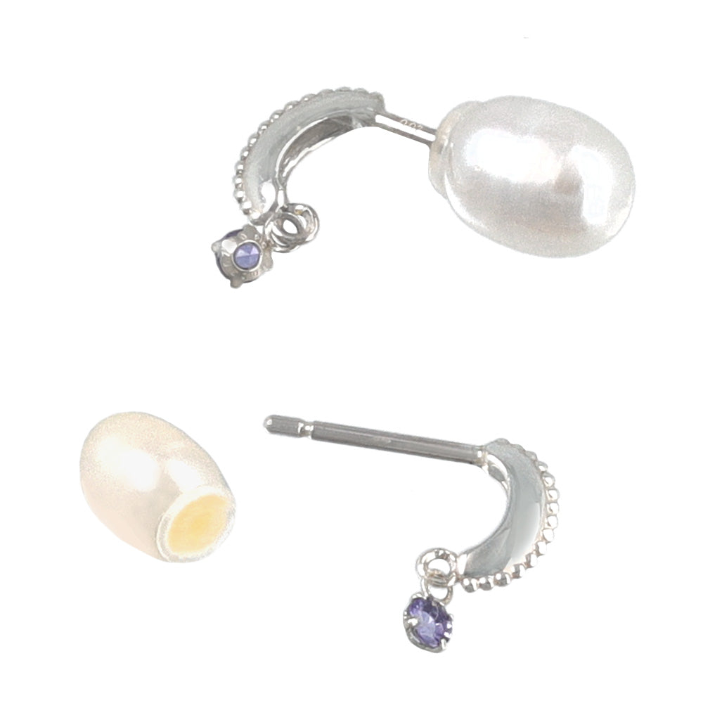925 Silver Royal Blue Moonstone Drop Earrings