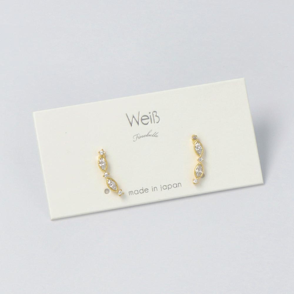 Gold Plated Double Almond Studs