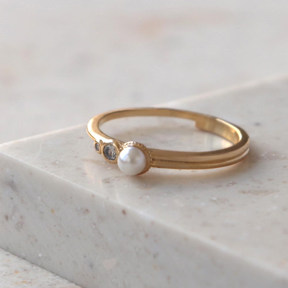 Pearl and Stone Ring