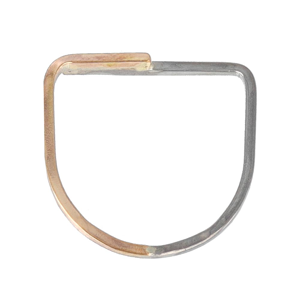 Bicolor Thin Flat Top Ring