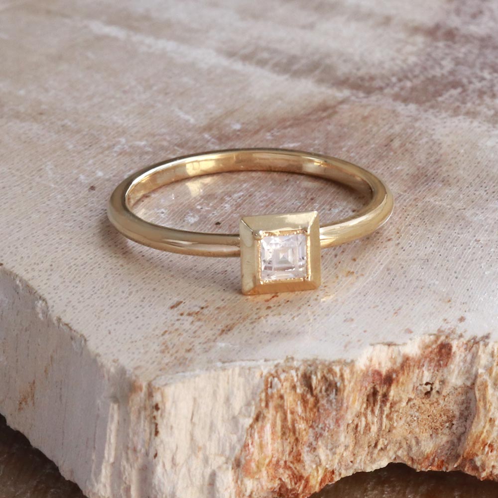 Gold Plated Square Ring
