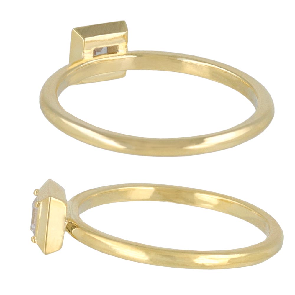 Gold Plated Square Ring