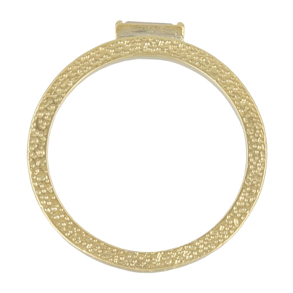 Gold Plated Rectangle Textured Ring