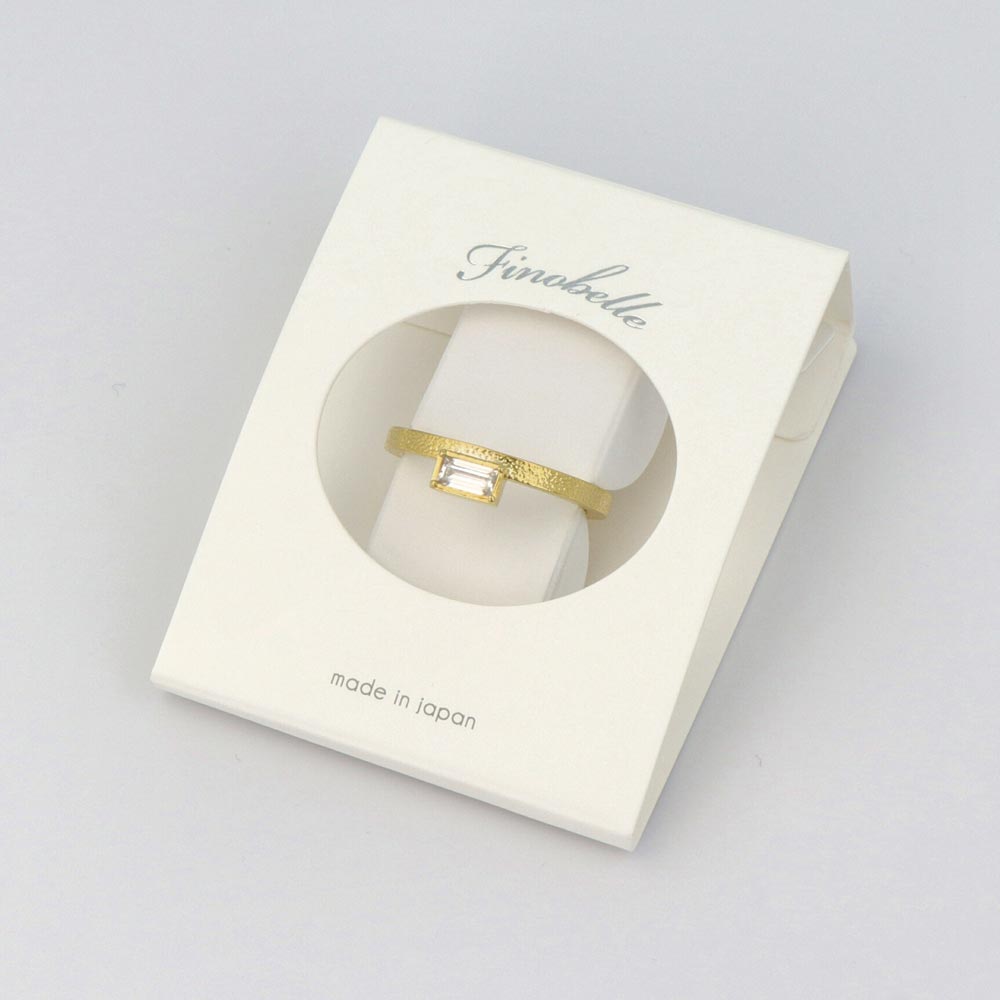 Gold Plated Rectangle Textured Ring