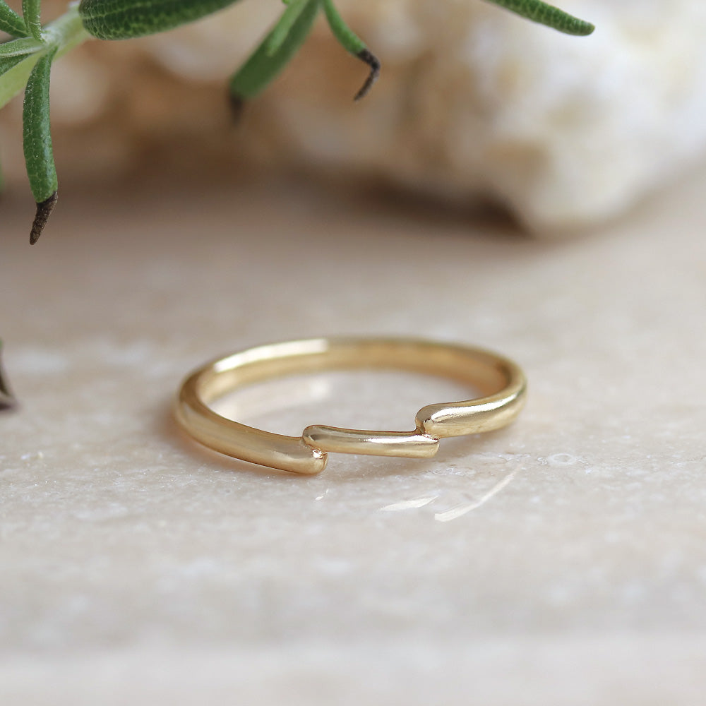 Gold Plated Bypass Band Ring