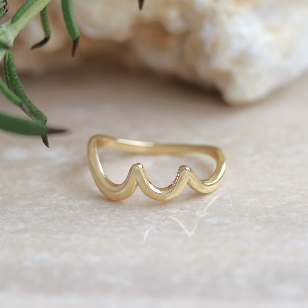 Gold Plated Twist Band Ring - osewaya