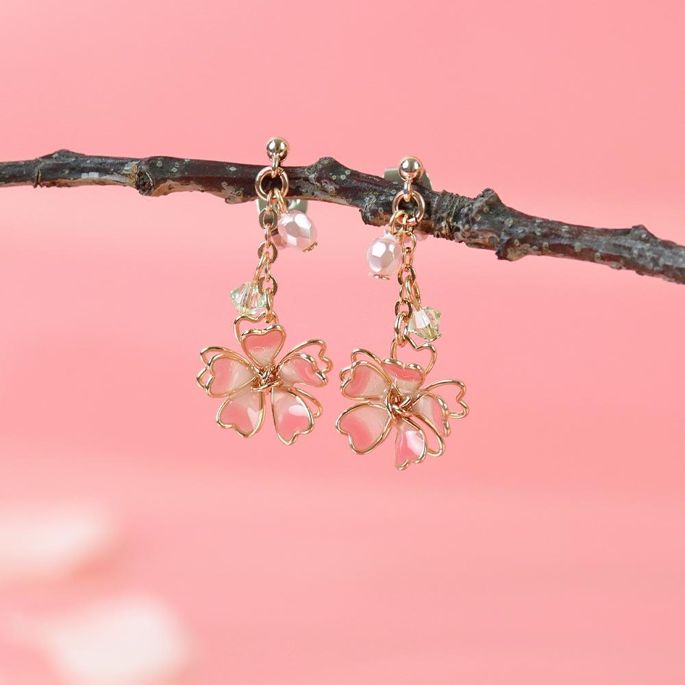 Cherry Blossom Sakura Drop Earrings