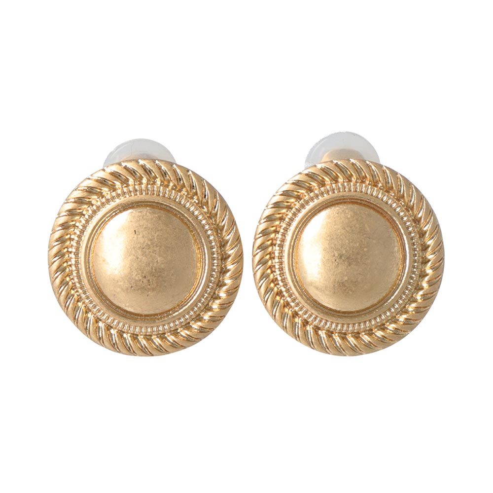 Metal Button Sleeved Clip On Earrings
