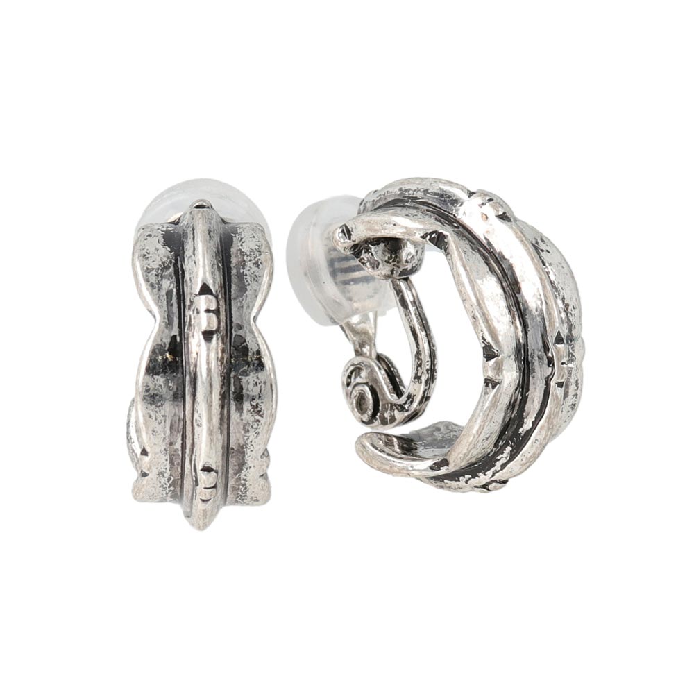 C Shaped Statement Padded Clip On Earrings