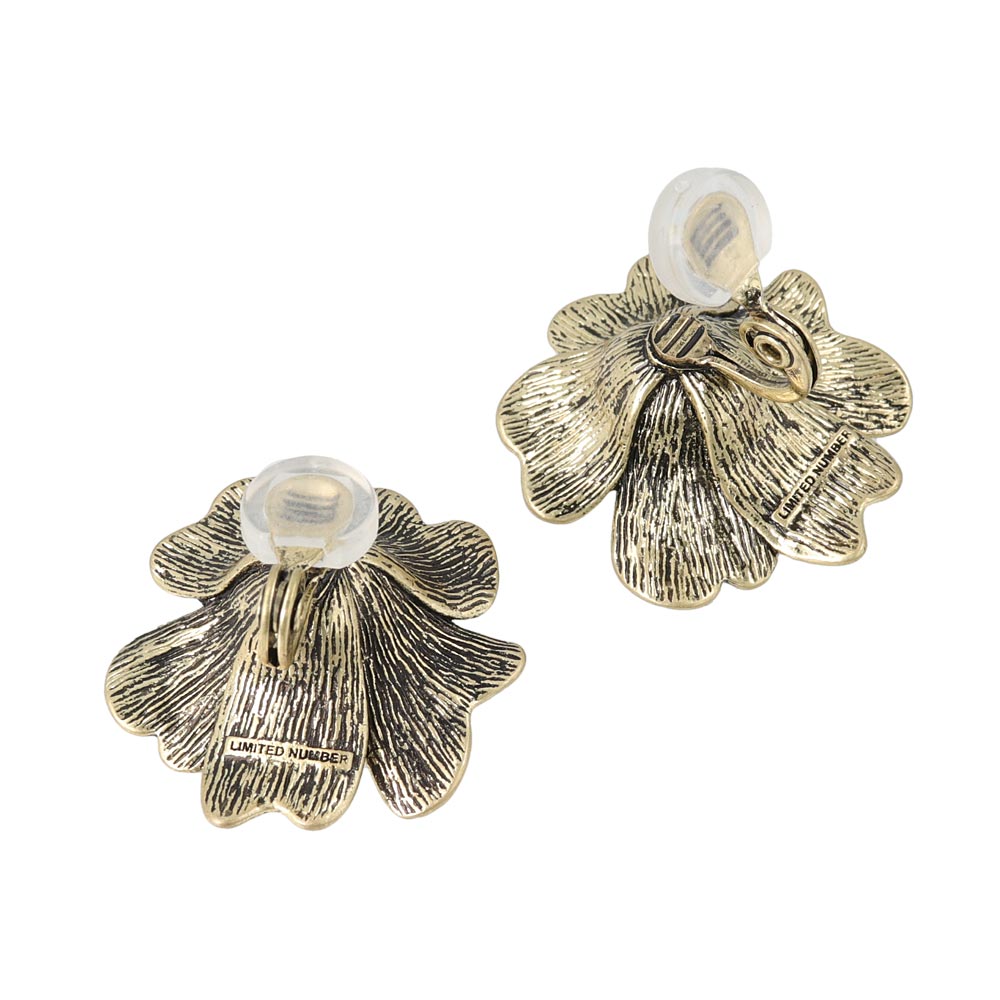 Pearl Flower Padded Clip On Earrings