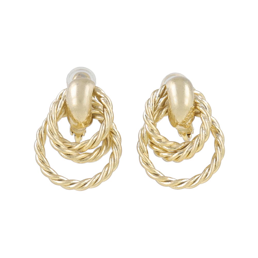 Twist Hoop Clip On Earrings