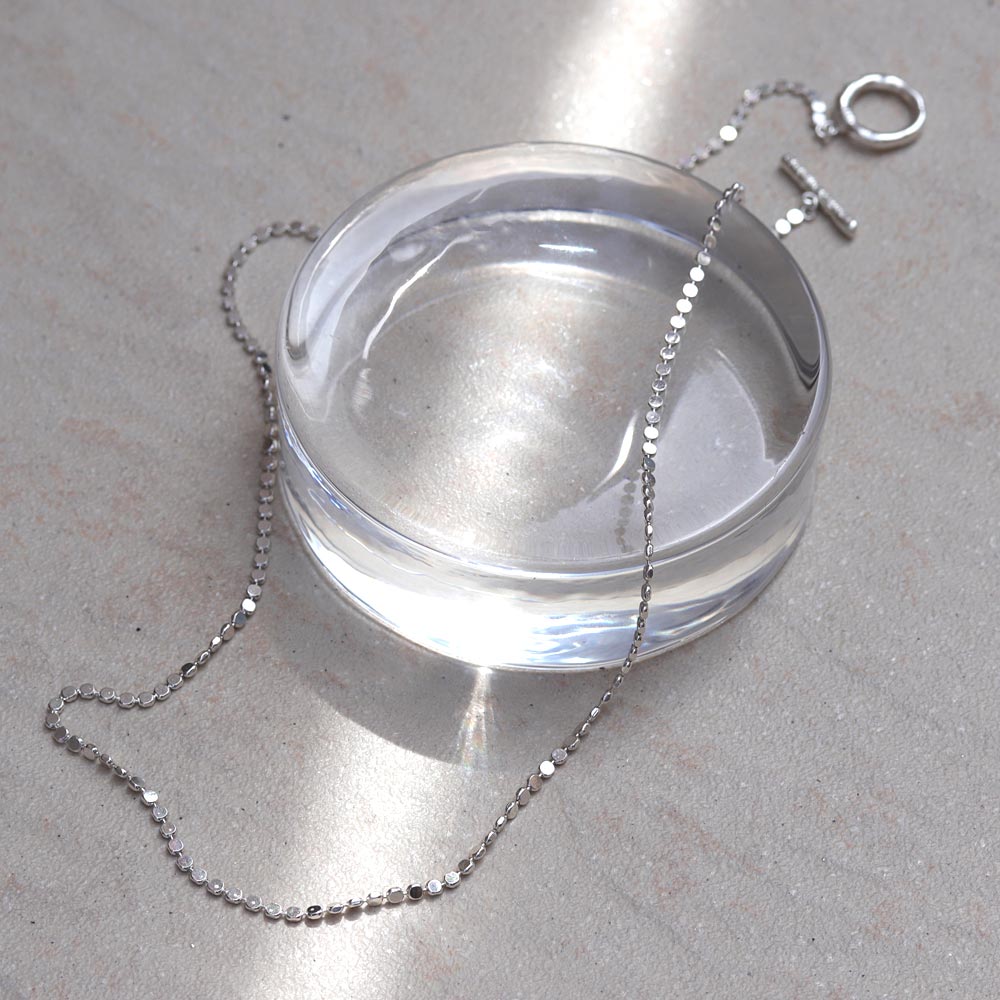 925 Silver Plated Dot Chain Necklace