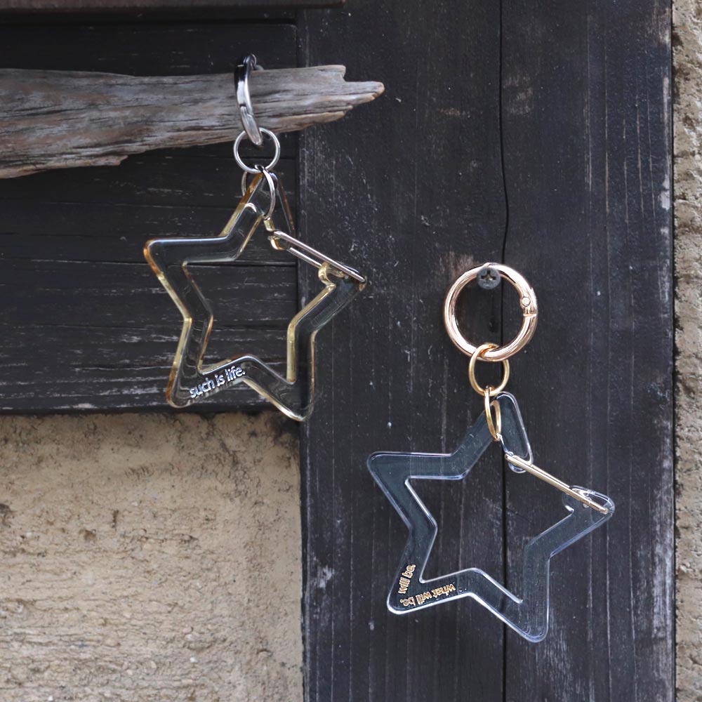 Engraved Hollow Star Key Ring - osewaya