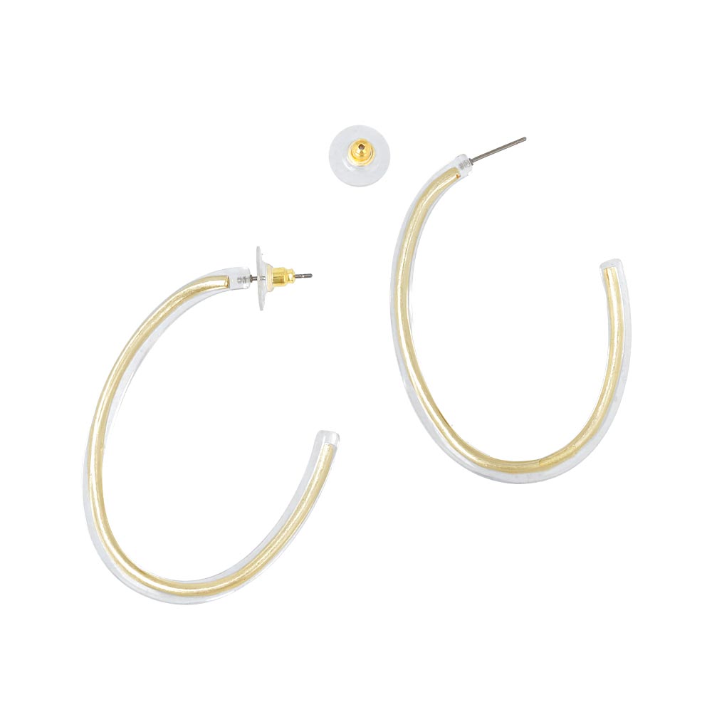 Gold-Tone Large Hoop Earrings - osewaya