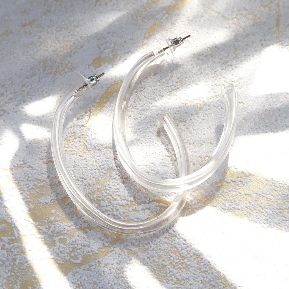 Silver-Tone Large Hoop Earrings - osewaya