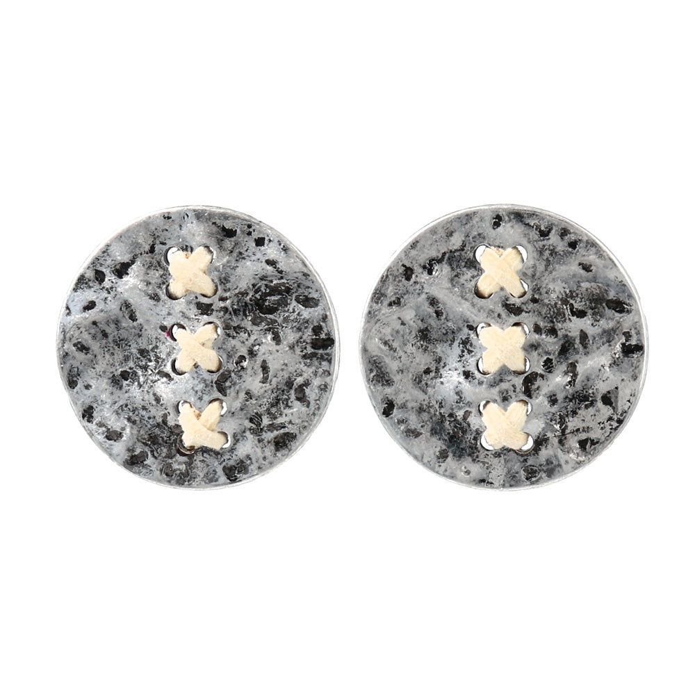 Dimpled Large Disk Earrings