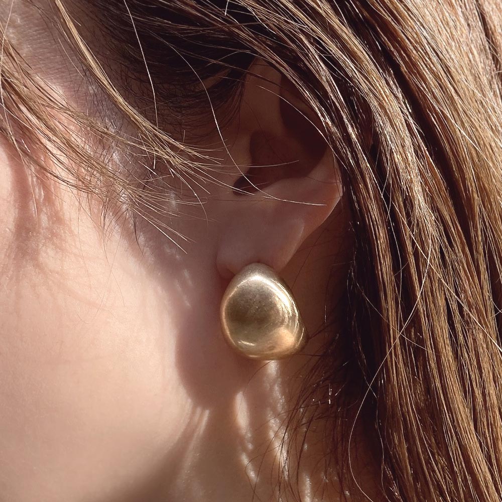 Chunky Hoop Titanium Earrings, Gold