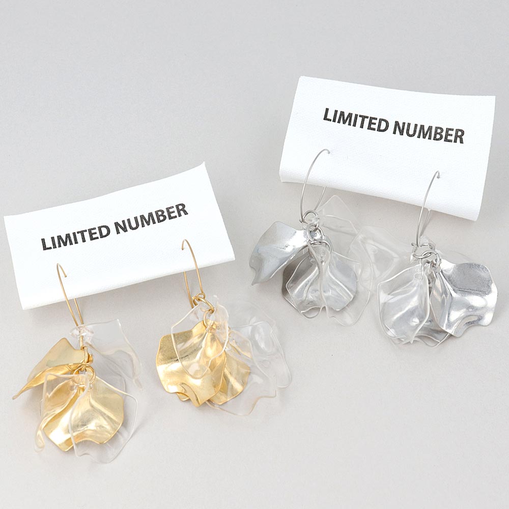 Multi Petal Drop SS Earrings