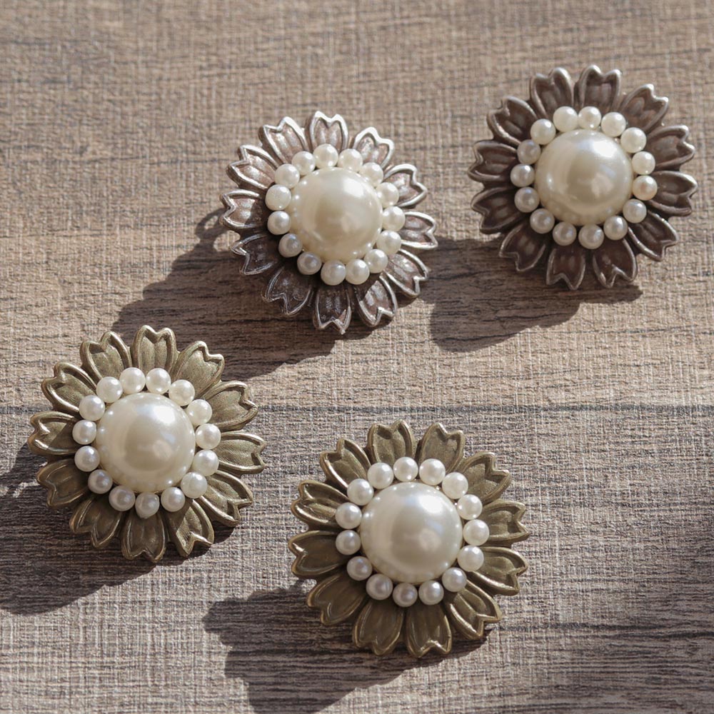 Pearly Flower Statement Earrings