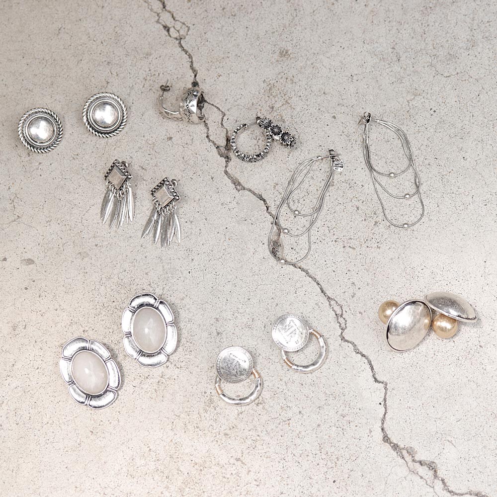 Multi Chain Titanium Earrings