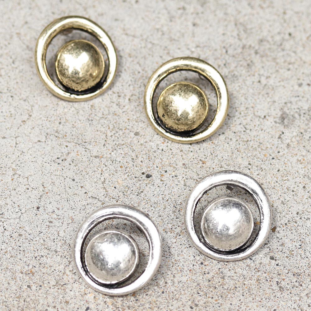 Chunky Circle Titanium Earrings - osewaya