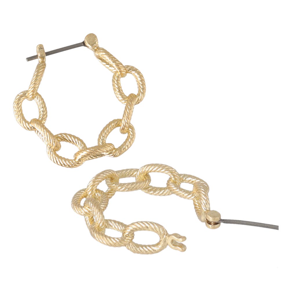 Textured Chain Hoop Earrings
