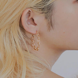 Mariner Chain Hoop Earrings