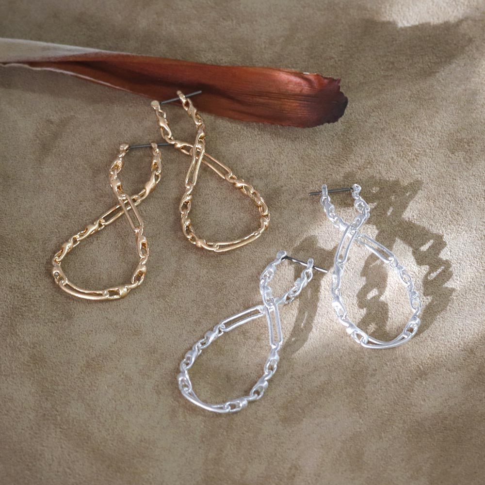 Irregular Chain Figure Eight Earrings - osewaya