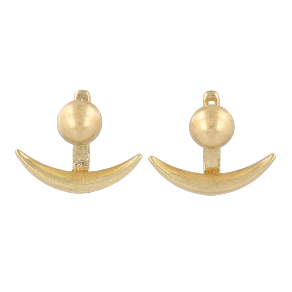 Crescent Moon Front Back Earrings