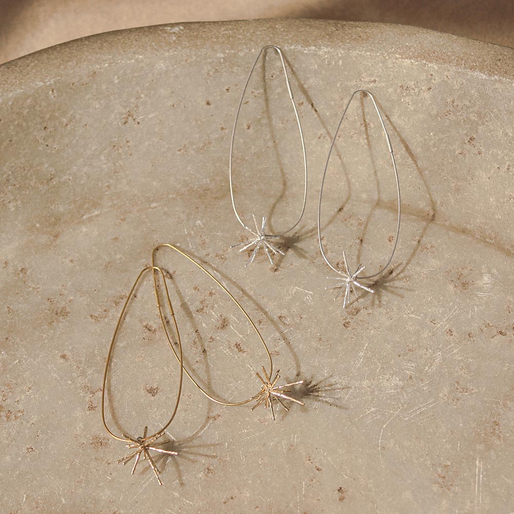 Bright Star Statement Hoop Earrings - osewaya