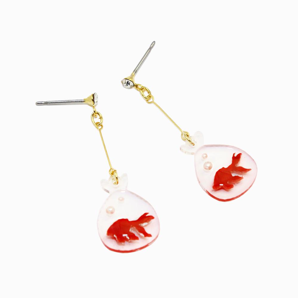 Goldfish Drop Japan Earrings - Osewaya
