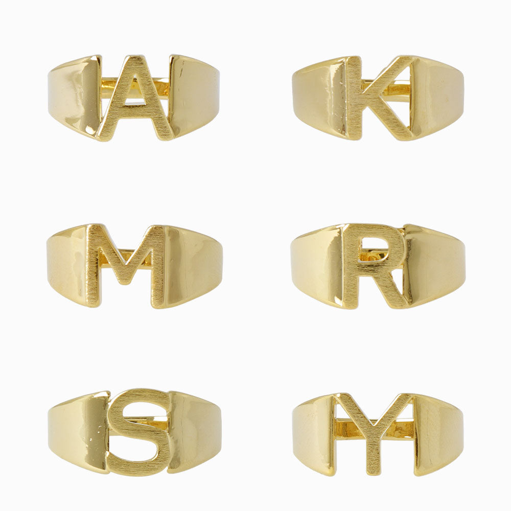 Gold Tone Letter Ring