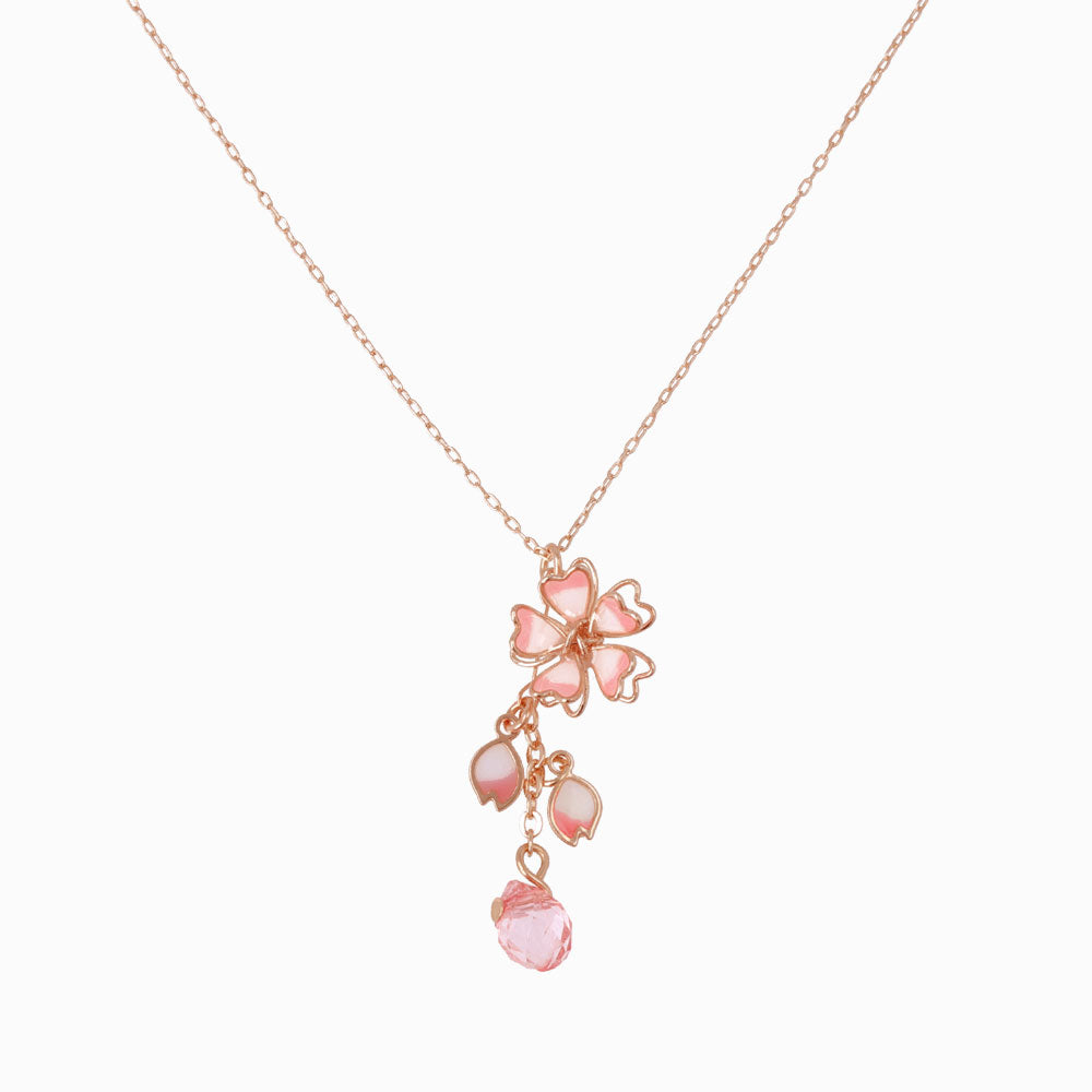 Cherry Blossom Sakura Drop Charm Necklace