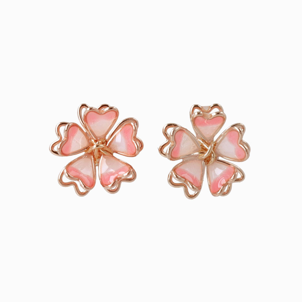 Cherry Blossom Sakura Single Flower Stud Earrings